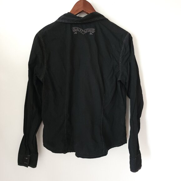 Harley Davidson Black Cotton Button up shirt - Picture 3 of 8